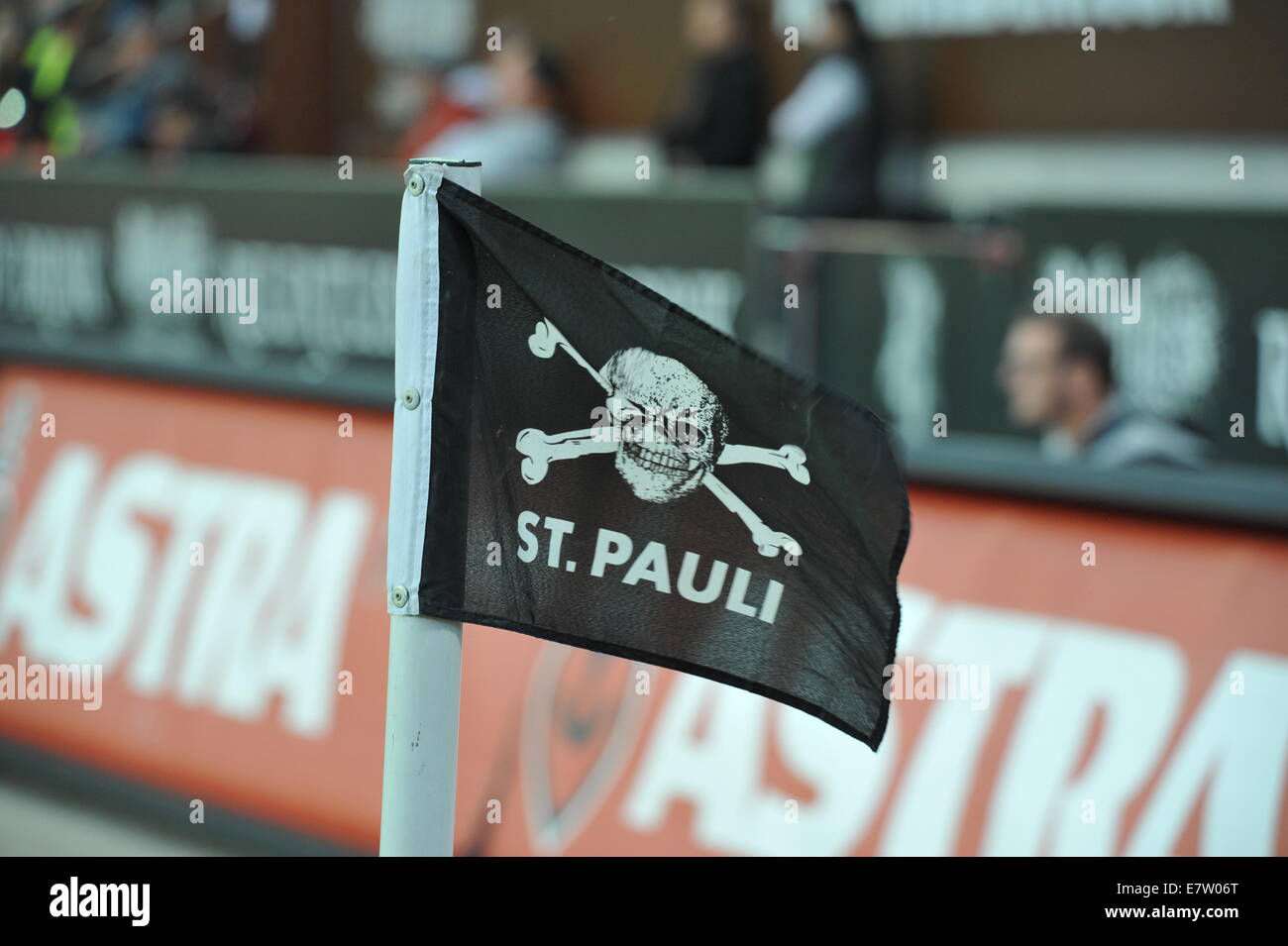 Eckfahne FC St Pauli im Millerntor-Stadion, Amburgo, Deutschland. Foto Stock