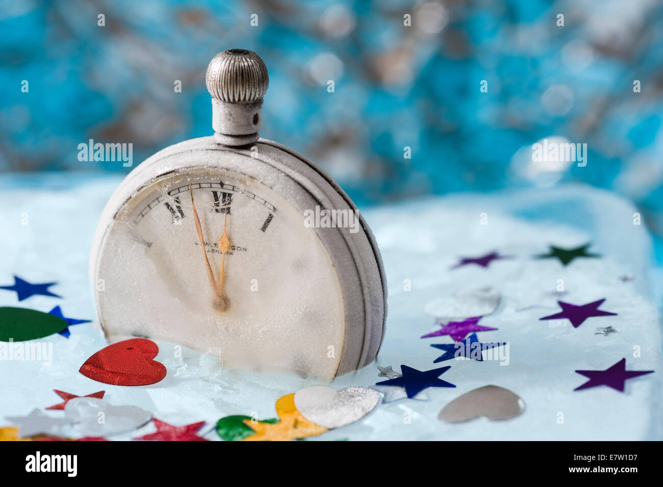 Guarda congelate in ghiaccio.per i festeggiamenti di capodanno. Foto Stock