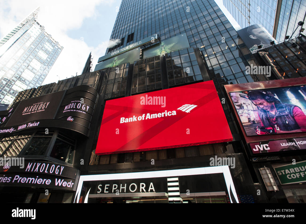 Bank of America Billboard. Times Square. NYC. Foto Stock