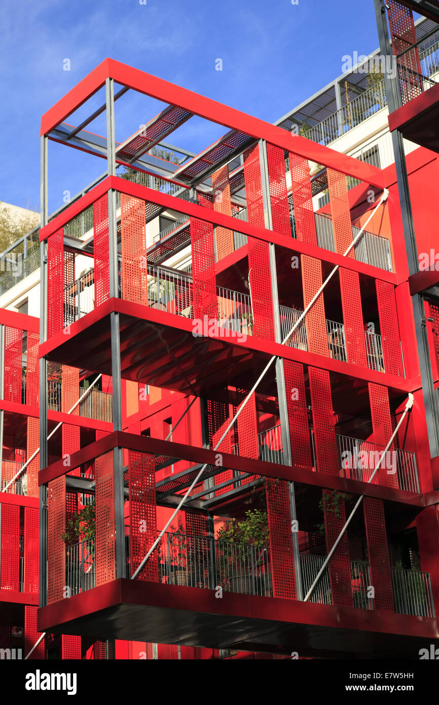 Edificio "Ruby" 81 case che ha ricevuto la nazionale "Golden piramide 2012' prezzo, Montpellier, Francia Foto Stock