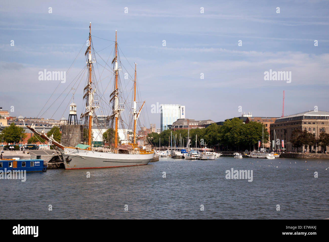 L'alto veliero di Kaskelot è ormeggiato nel porto galleggiante di Bristol, nella città di Bristol, Inghilterra, Regno Unito Foto Stock