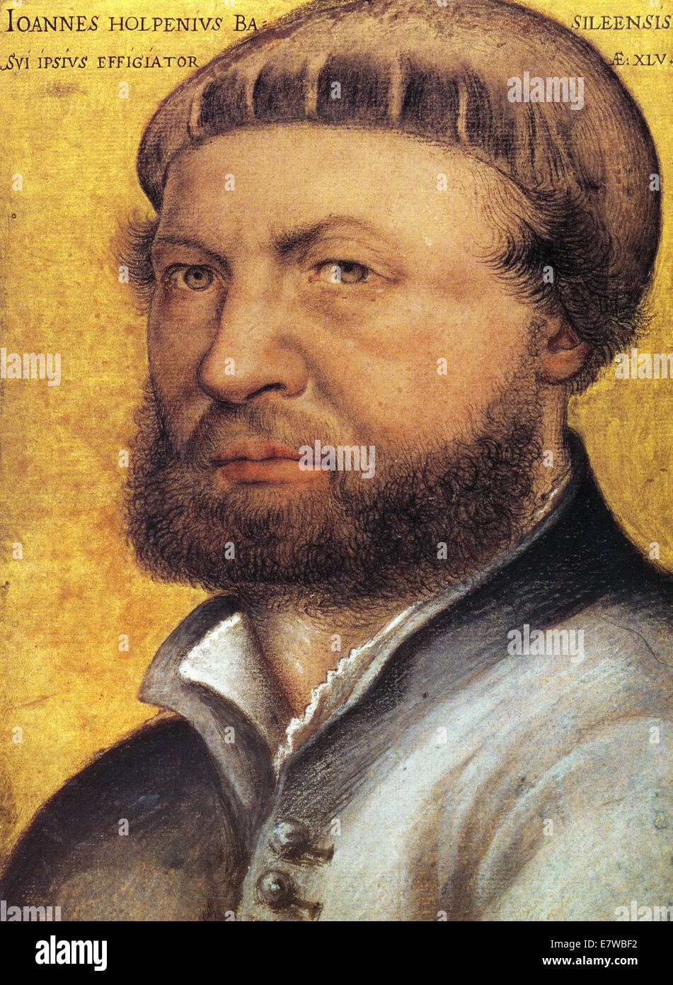 HANS Holbein il Giovane c 1497-1543) auto ritratto dell'artista tedesco Foto Stock