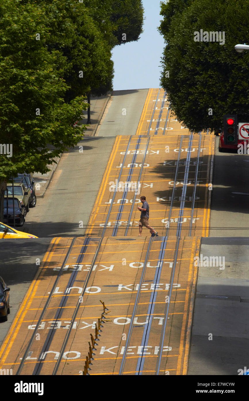 Funivia brani di Powell Street, San Francisco, California, Stati Uniti d'America Foto Stock