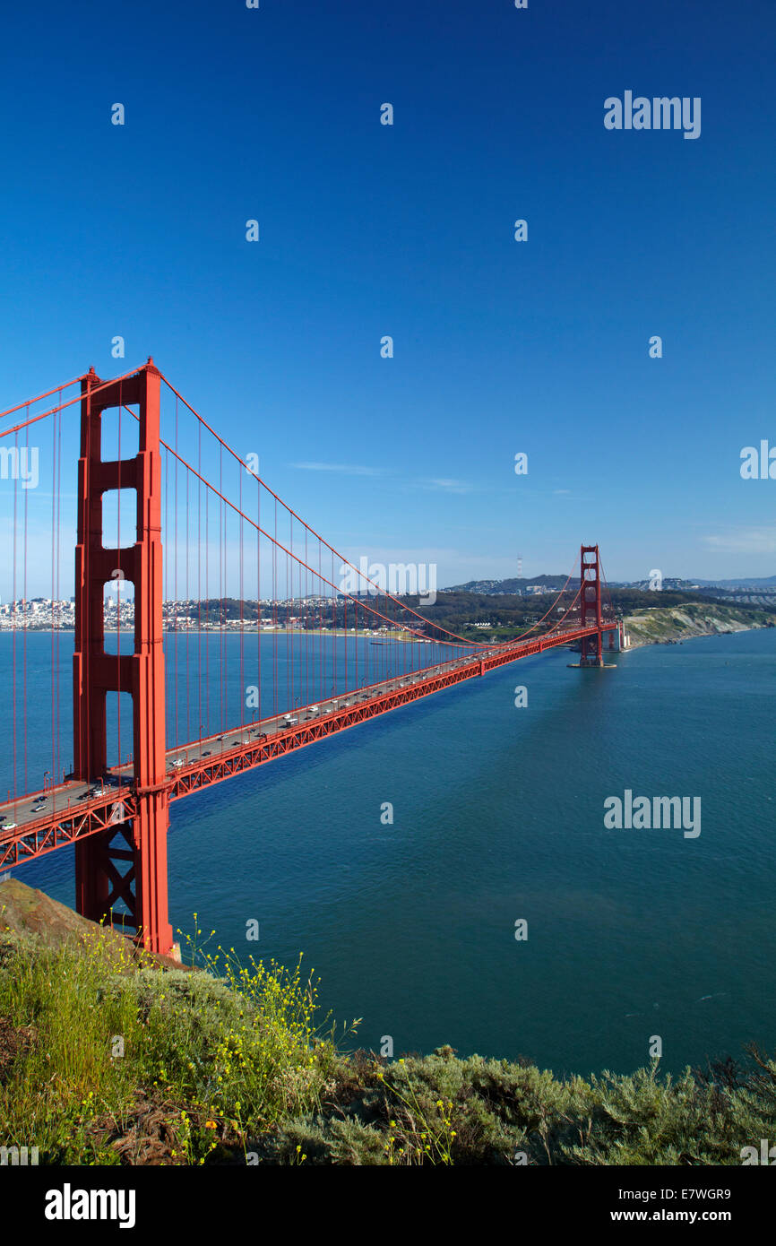 Il Ponte Golden Gate e la baia di San Francisco, San Francisco, California, Stati Uniti d'America Foto Stock