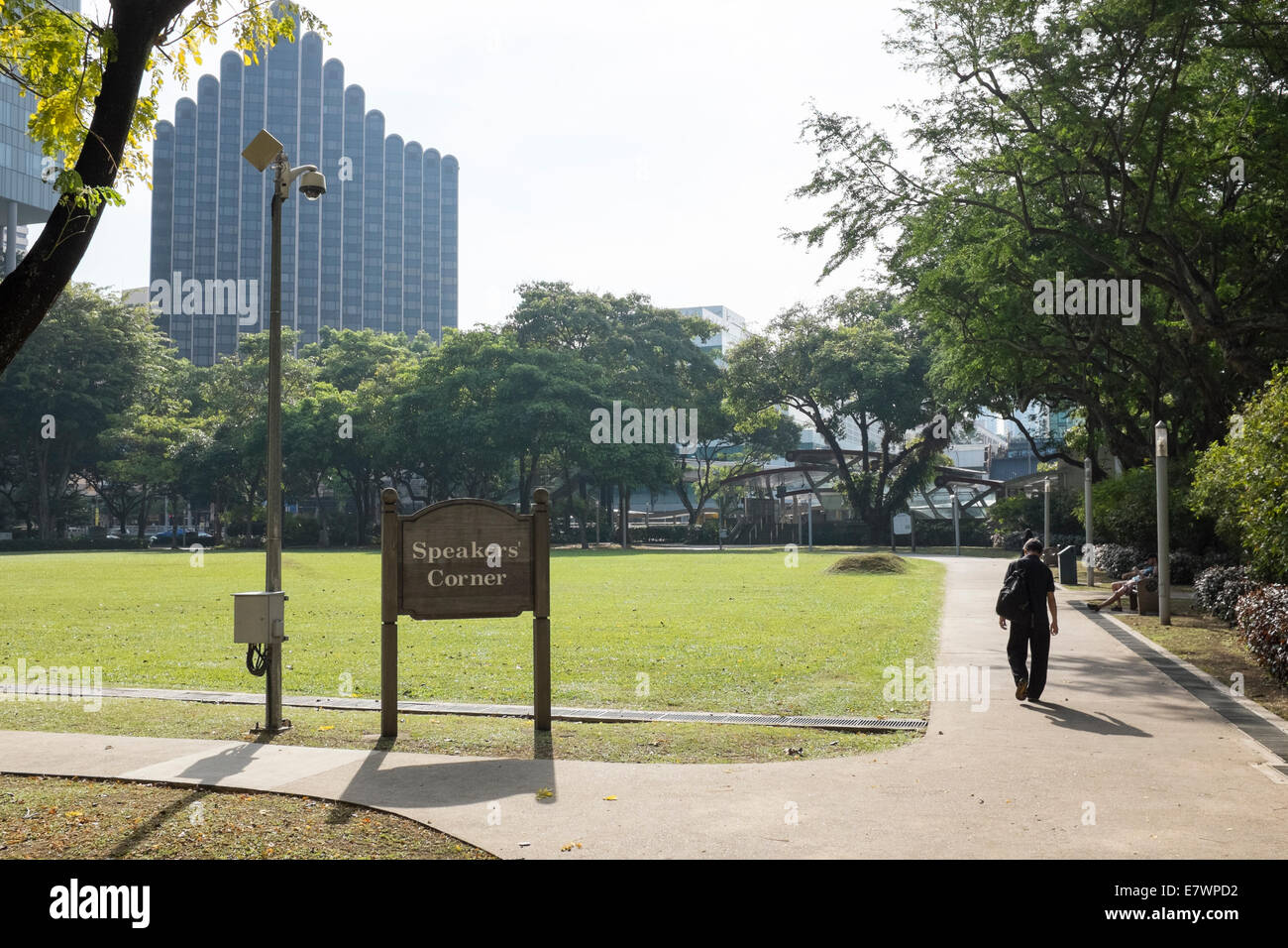 Una vista di Hong Lim park e Speakers' Corner a Singapore, Sett. 08, 2014. Foto Stock