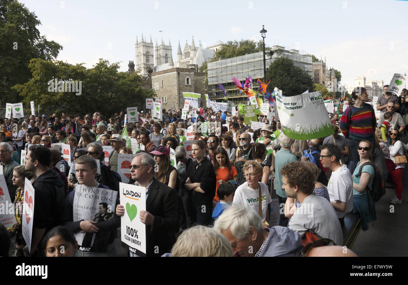 Persone il clima di marzo Londra il 21 settembre 2014. Foto Stock