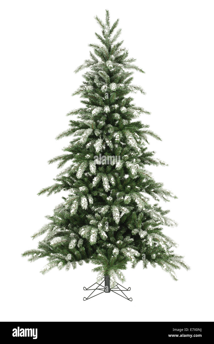 Albero di Natale senza ornamenti su bianco Foto Stock
