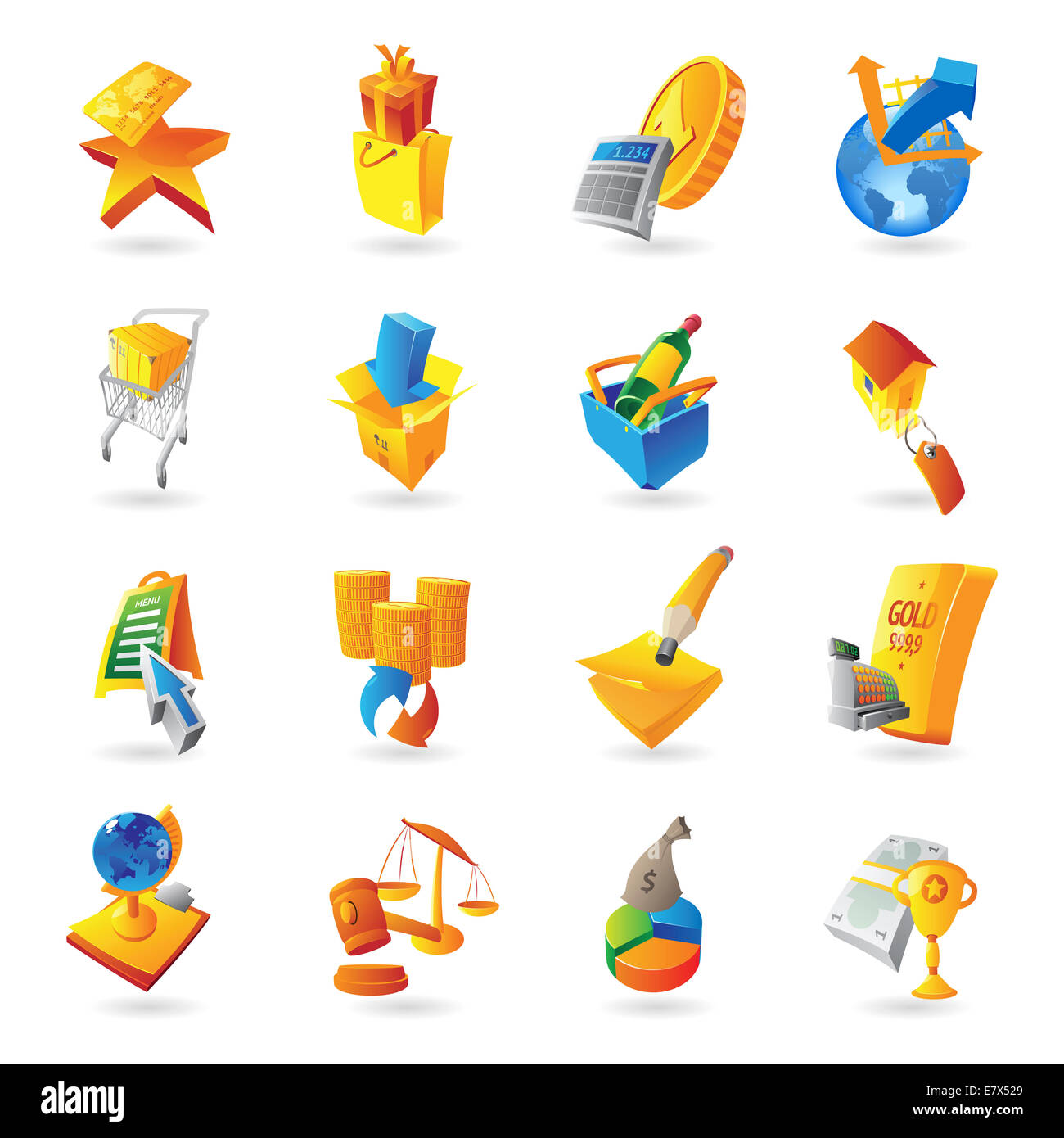 Le icone per il commercio al dettaglio. Foto Stock