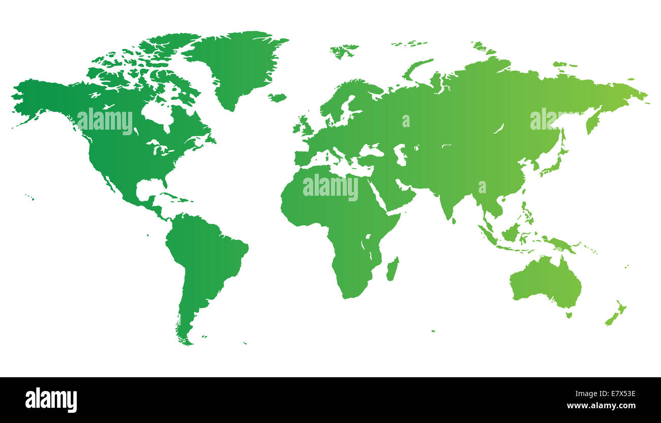 Alta qualità mappa verde del mondo. Foto Stock