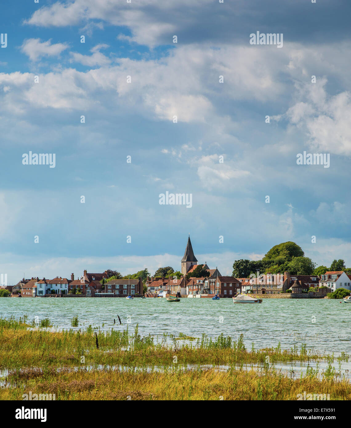 Bosham Harbour, West Sussex, a marea alta. Foto Stock