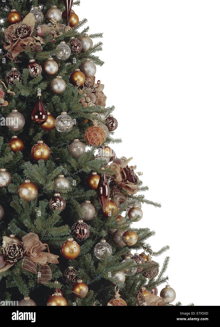 Albero di Natale decorato Foto Stock
