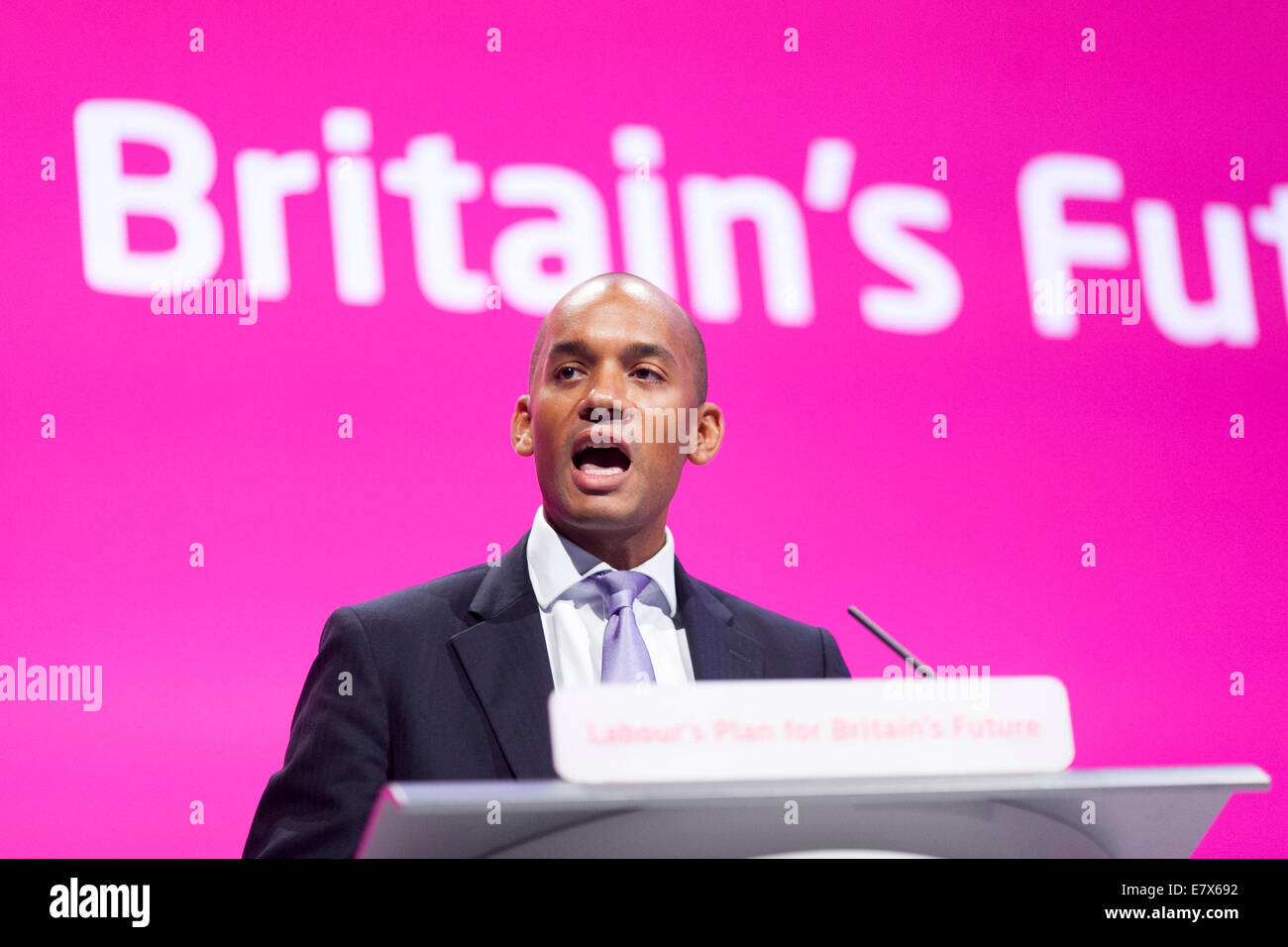 Labour Party Conference di due giorni - lunedì. Manchester Chuka Umunna MP Foto Stock