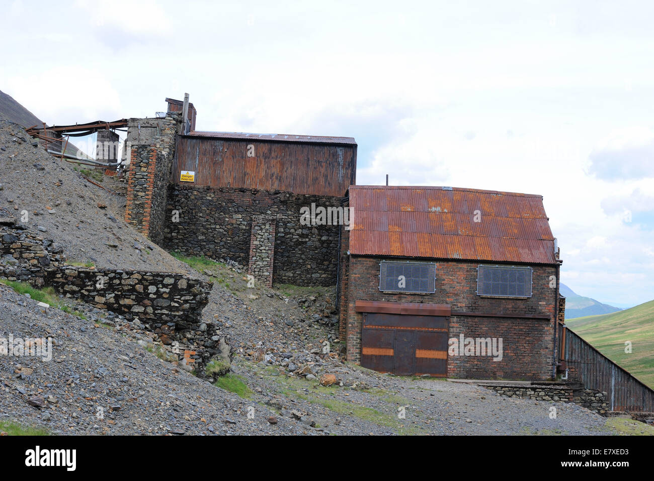 Goldescope Mines, un vecchio lavorazioni abbandonati nella Valle Coledale Foto Stock