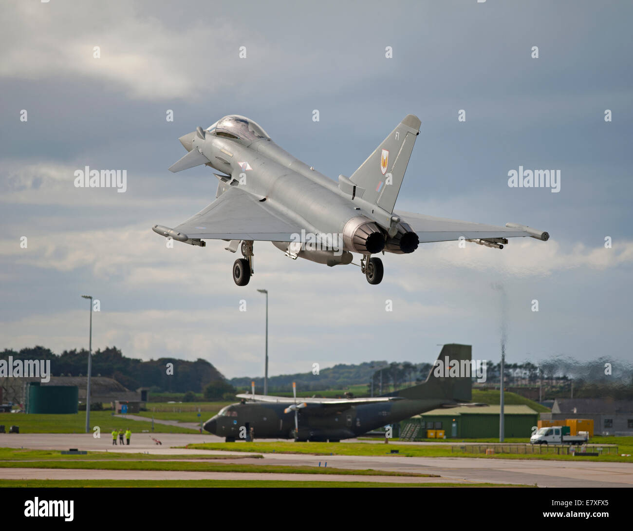 Eurofighter Typhoon FRG4 sull approccio per RAF Lossiemouth, Morayshire. SCO 9135 Foto Stock