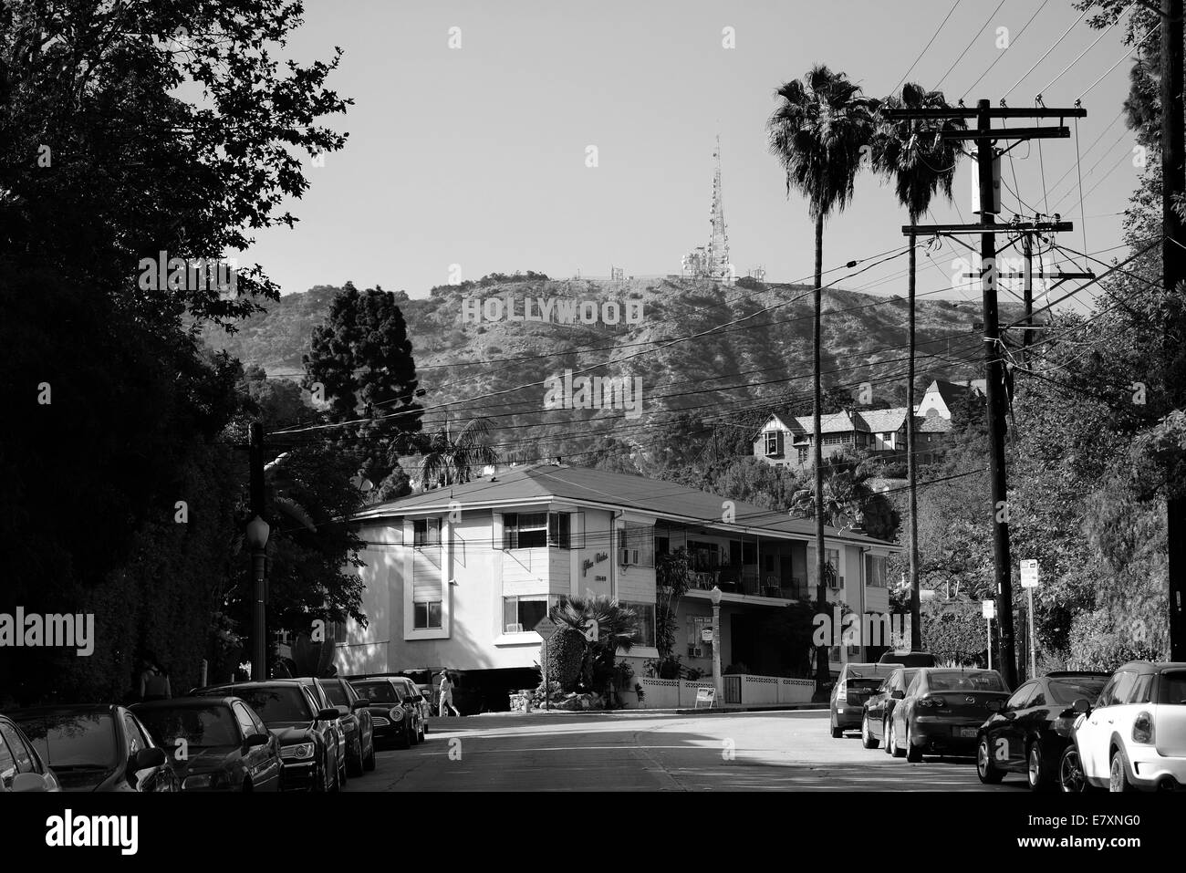 Los Angeles, CA - 18 Maggio: Hollywood Sign sulla montagna il 18 maggio 2014 a Los Angeles. Nasce come una promozione immobiliare, è ora il famoso punto di riferimento la e noi. Foto Stock