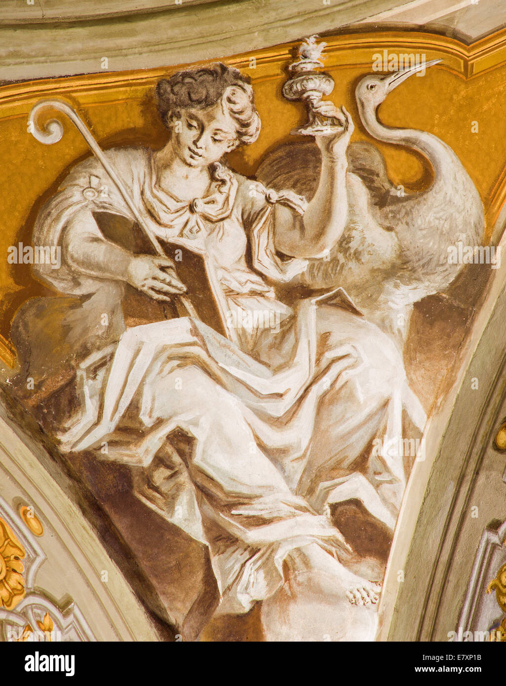 Padova - l'affresco del cardinale virtù della speranza nella Cattedrale di Santa Maria Assunta (Duomo) Foto Stock