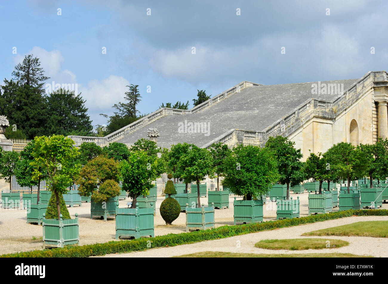 Giardino e parco di Versailles Orangerie, Palazzo di Versailles, Île-de-France, Francia Foto Stock