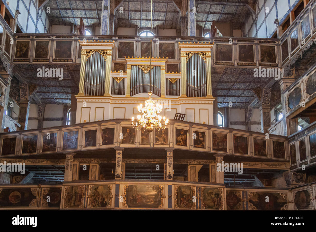 JAWOR, Polonia - 20 aprile: Interno della confessione Evangelical-Augsburg Chiesa di pace sotto l invocazione dello Spirito Santo sul Foto Stock