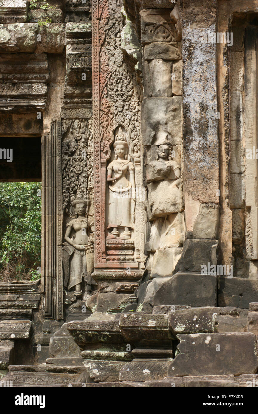 Dettaglio del complesso di Angkor Wat in Cambogia Foto Stock