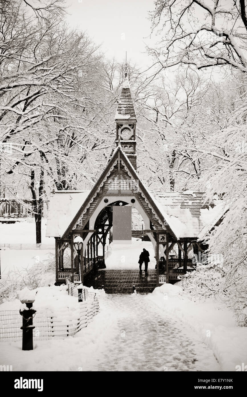 Central Park inverno a midtown Manhattan New York City Foto Stock
