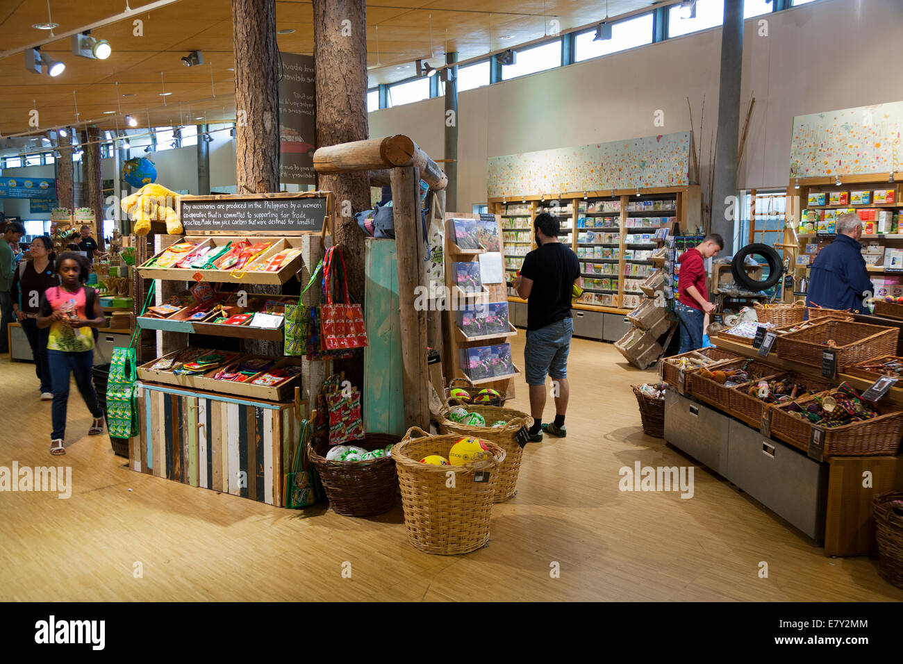 Interno del Progetto Eden Shop (etico dono, impianti e negozio di souvenir) all'Eden Project. Bodelva Saint Austell Cornwall Regno Unito Foto Stock