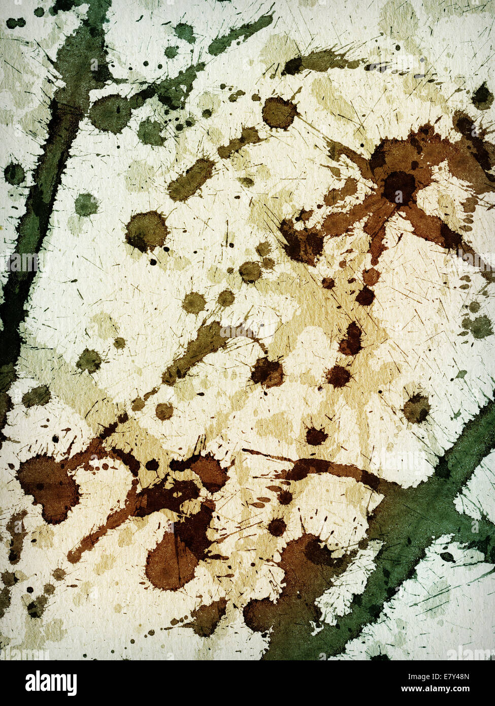 Abstract grunge spruzzi di inchiostro su sfondo della carta Foto Stock