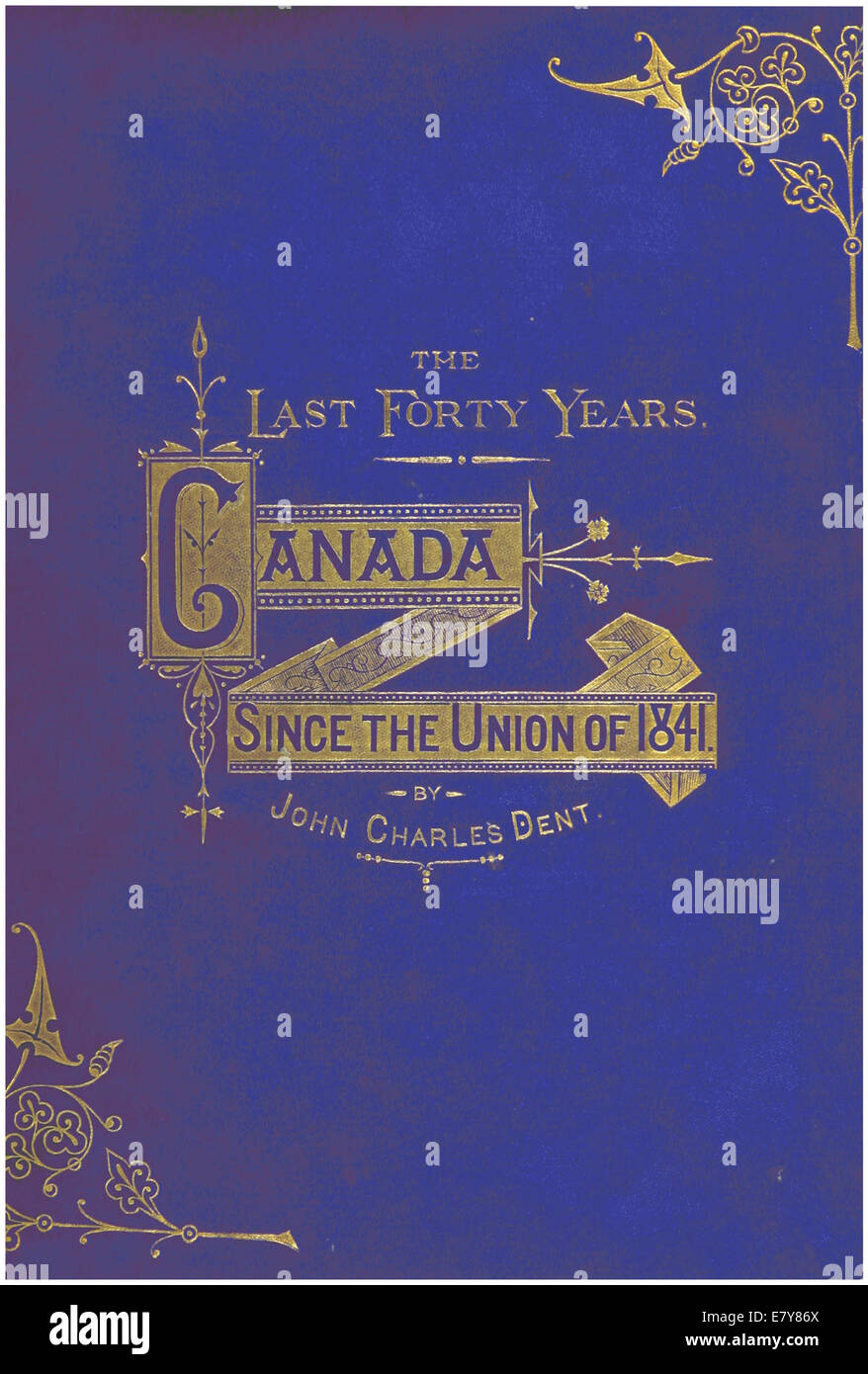 Una mappa e un'illustrazione dal lavoro di Dent del 1881 *Canada dall'Unione del 1841*. Evidenzia gli sviluppi politici e geografici del Canada post-confederazione, concentrandosi sugli eventi chiave e i cambiamenti nella struttura della nazione. Foto Stock
