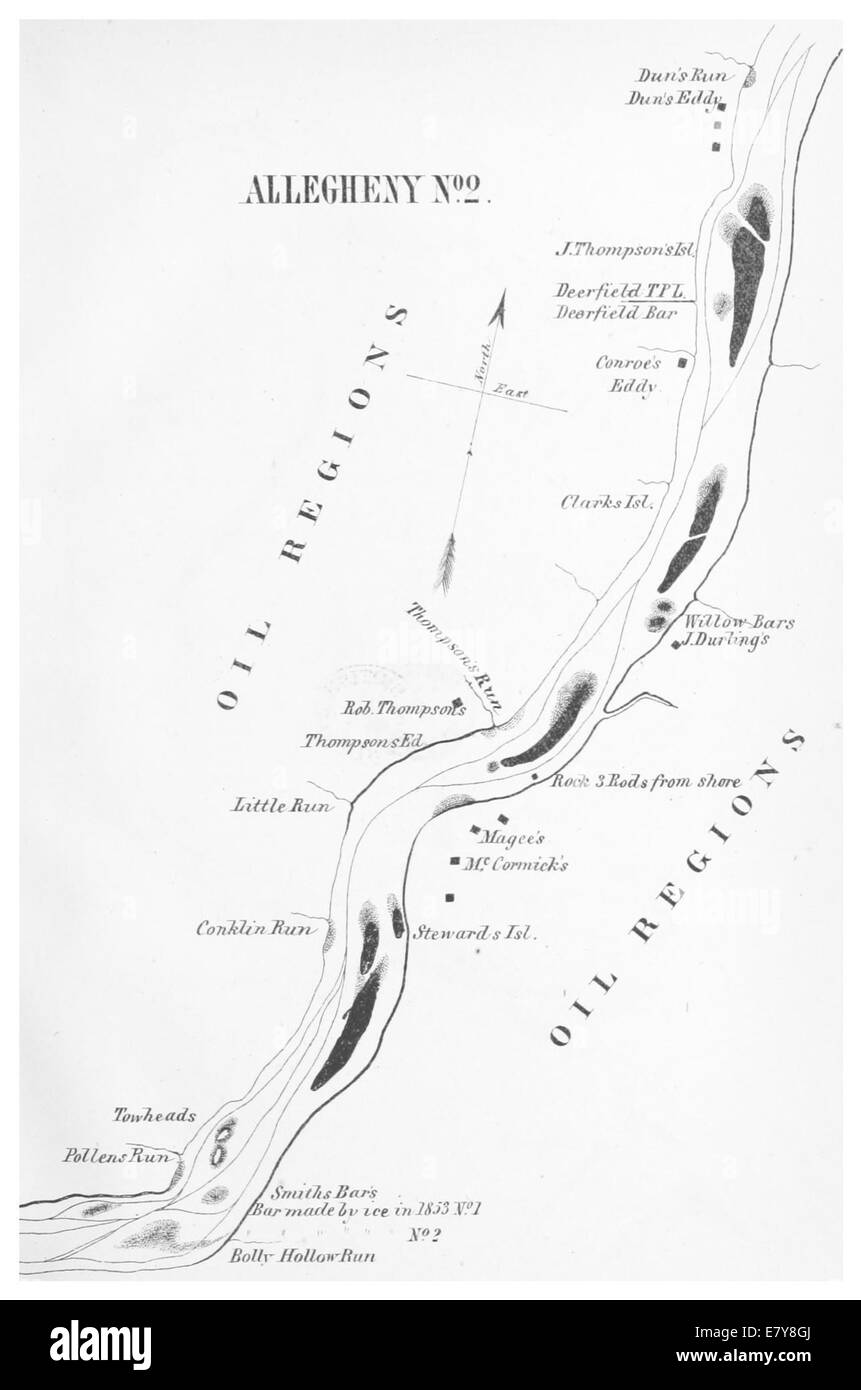 GILLELEN(1864) p047 Olio Creek, Allegheny River, Mappa 2 Foto Stock
