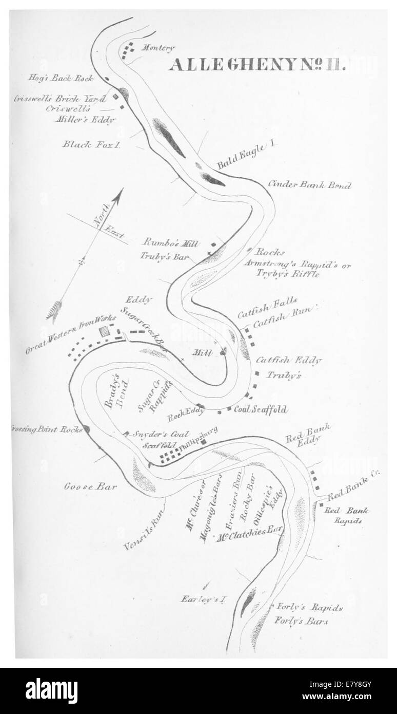 GILLELEN(1864) p081 Olio Creek, Allegheny River, mappa 11 Foto Stock