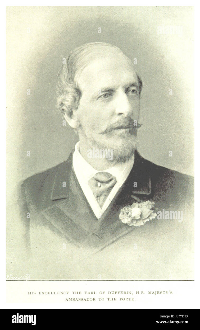 Un'illustrazione del 1895 del conte di Dufferin, ambasciatore britannico alla porta, che mostra il suo ruolo nella diplomazia durante la fine del XIX secolo. Foto Stock