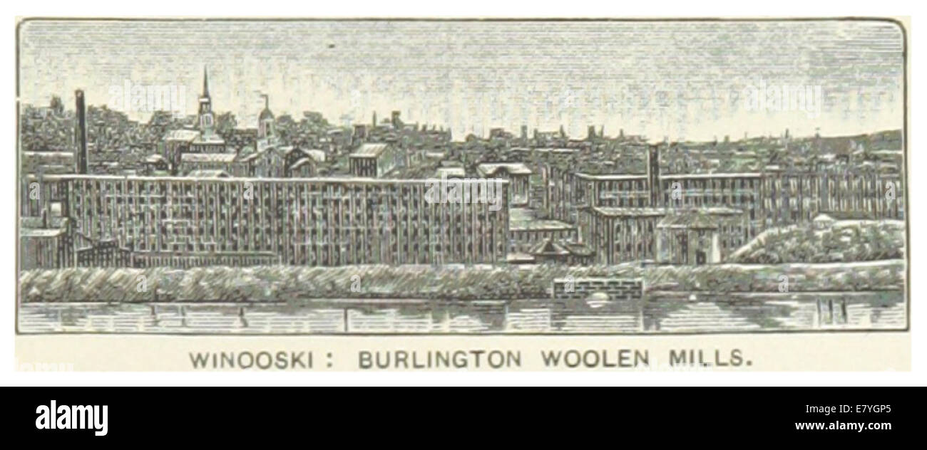 US-VT(1891) p849 WINOOSKI, Burlington Woollen Mills Foto Stock