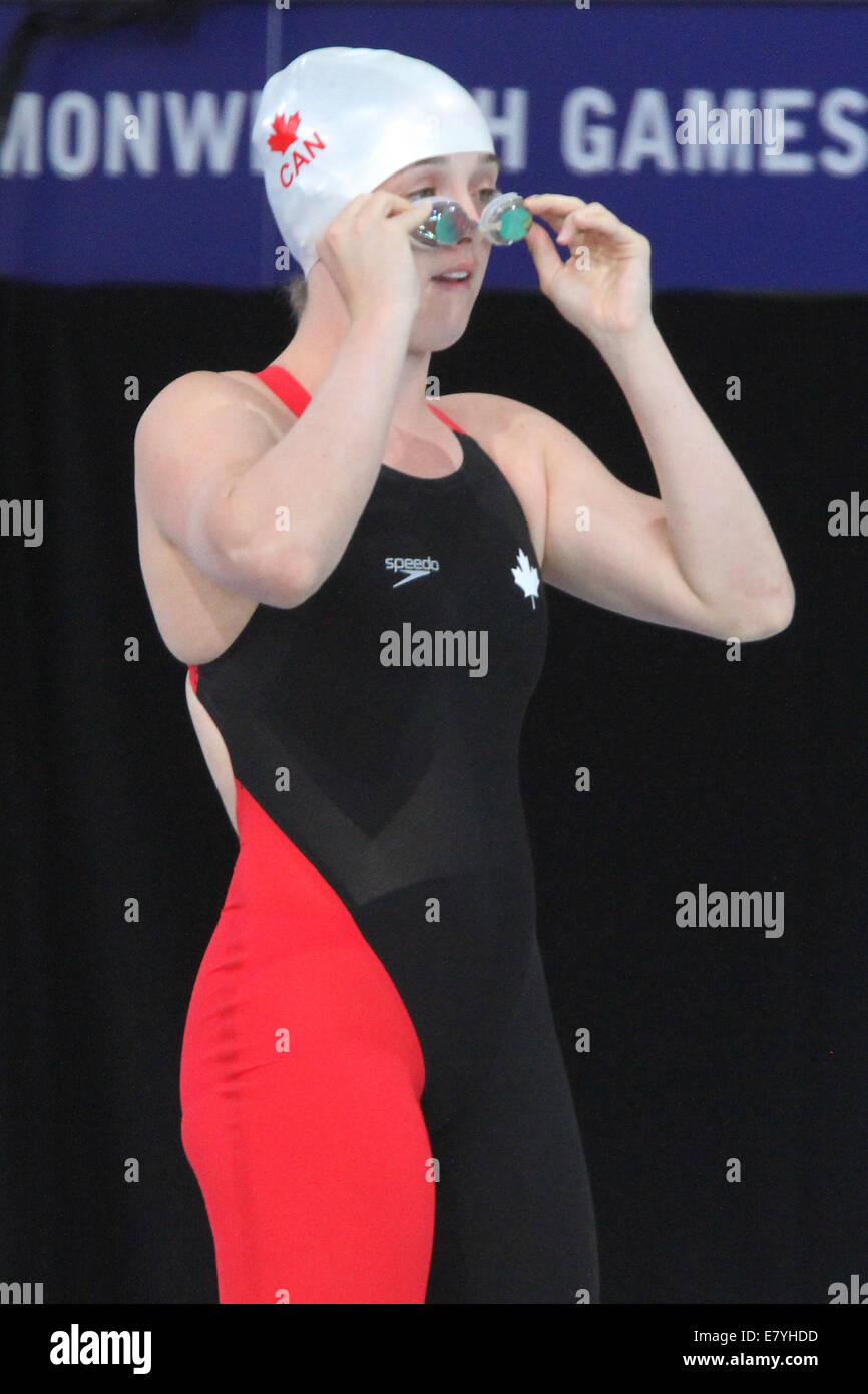 Morgan uccello del Canada nel nuoto nella womens para-sport 100 metri stile libero S8 al 2014 giochi del Commonwealth, Glasgow. Foto Stock