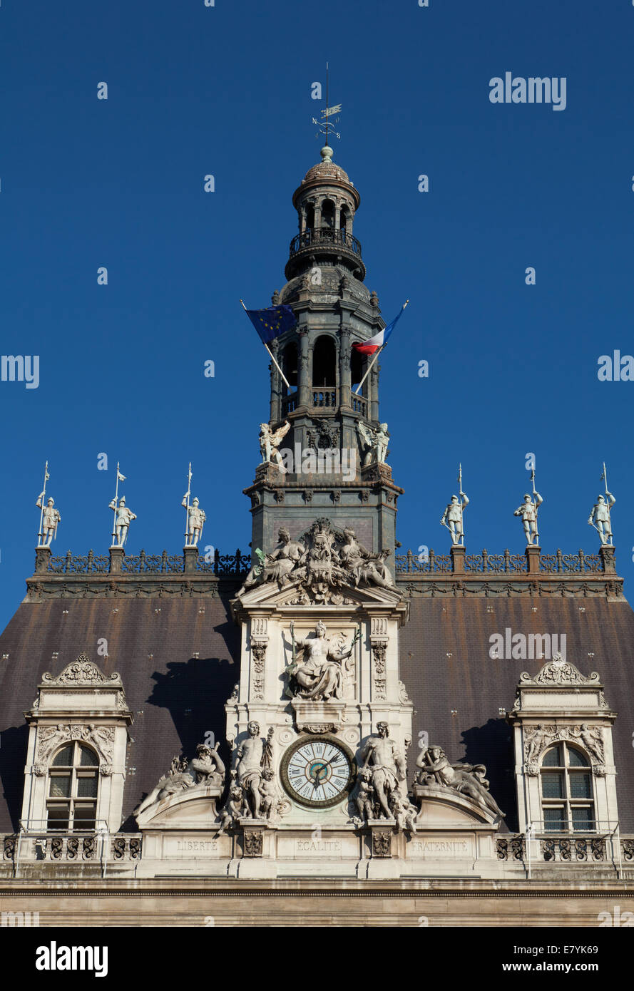 Hôtel de Ville di Parigi, Francia. Foto Stock