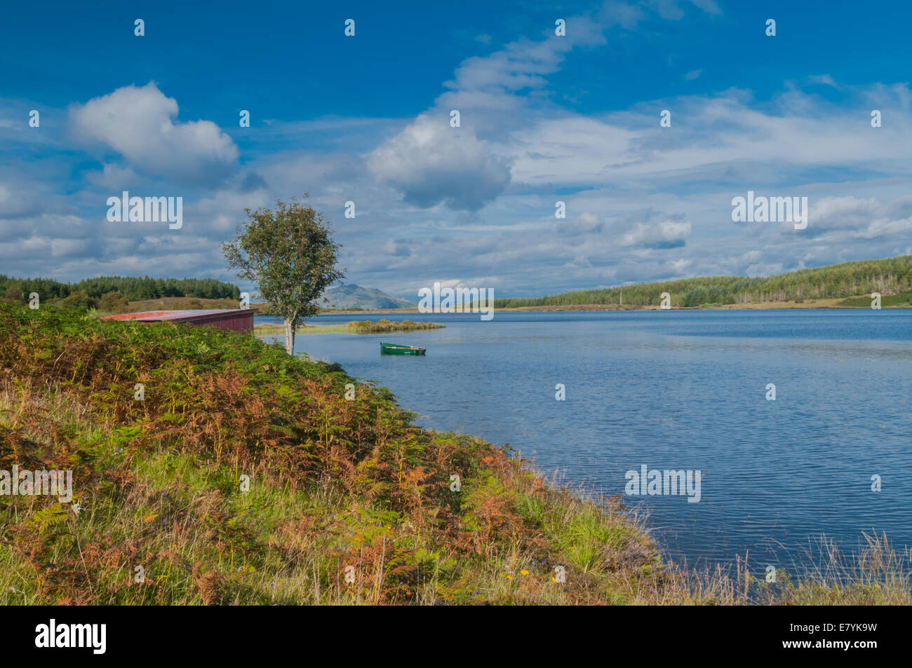 Barca da pesca sul Loch Peallach Tobermoray nr Isle of Mull Argyll & Bute Scozia Scotland Foto Stock