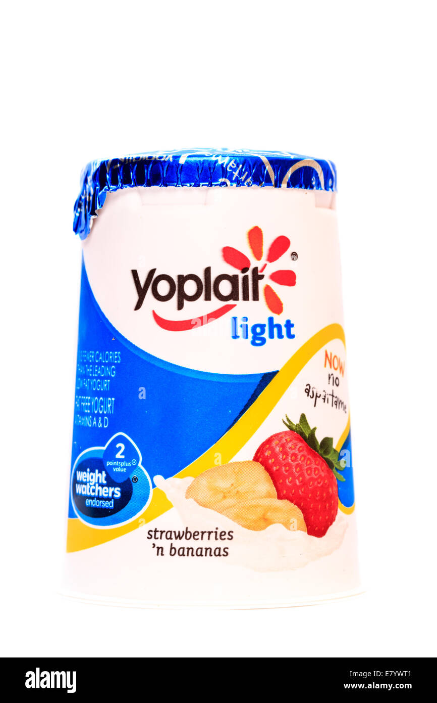 Luce Yoplait fragole 'n banane Yogurt Foto Stock