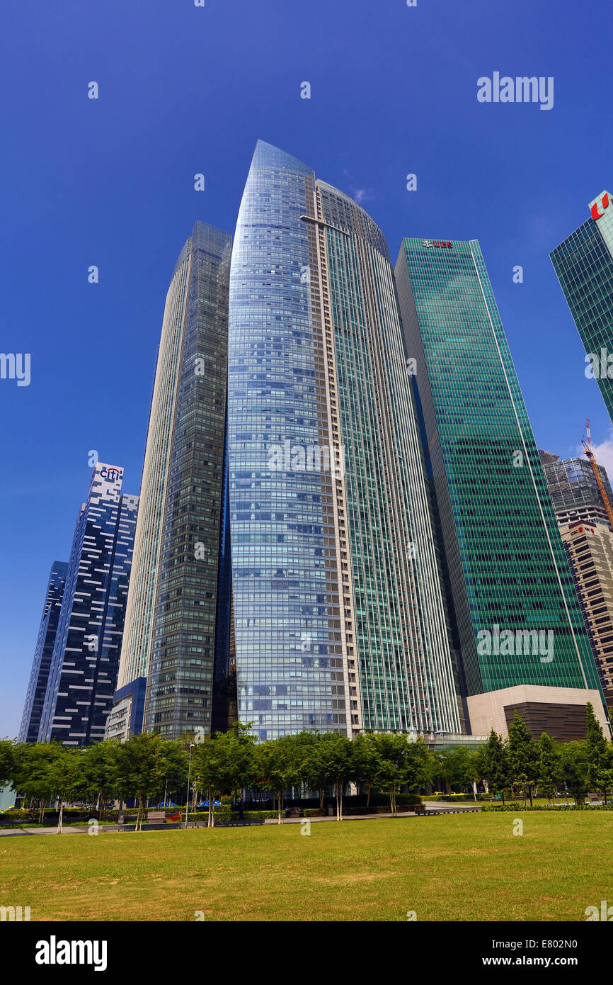 La città di Singapore skyline e i blocchi degli uffici, Repubblica di Singapore Foto Stock