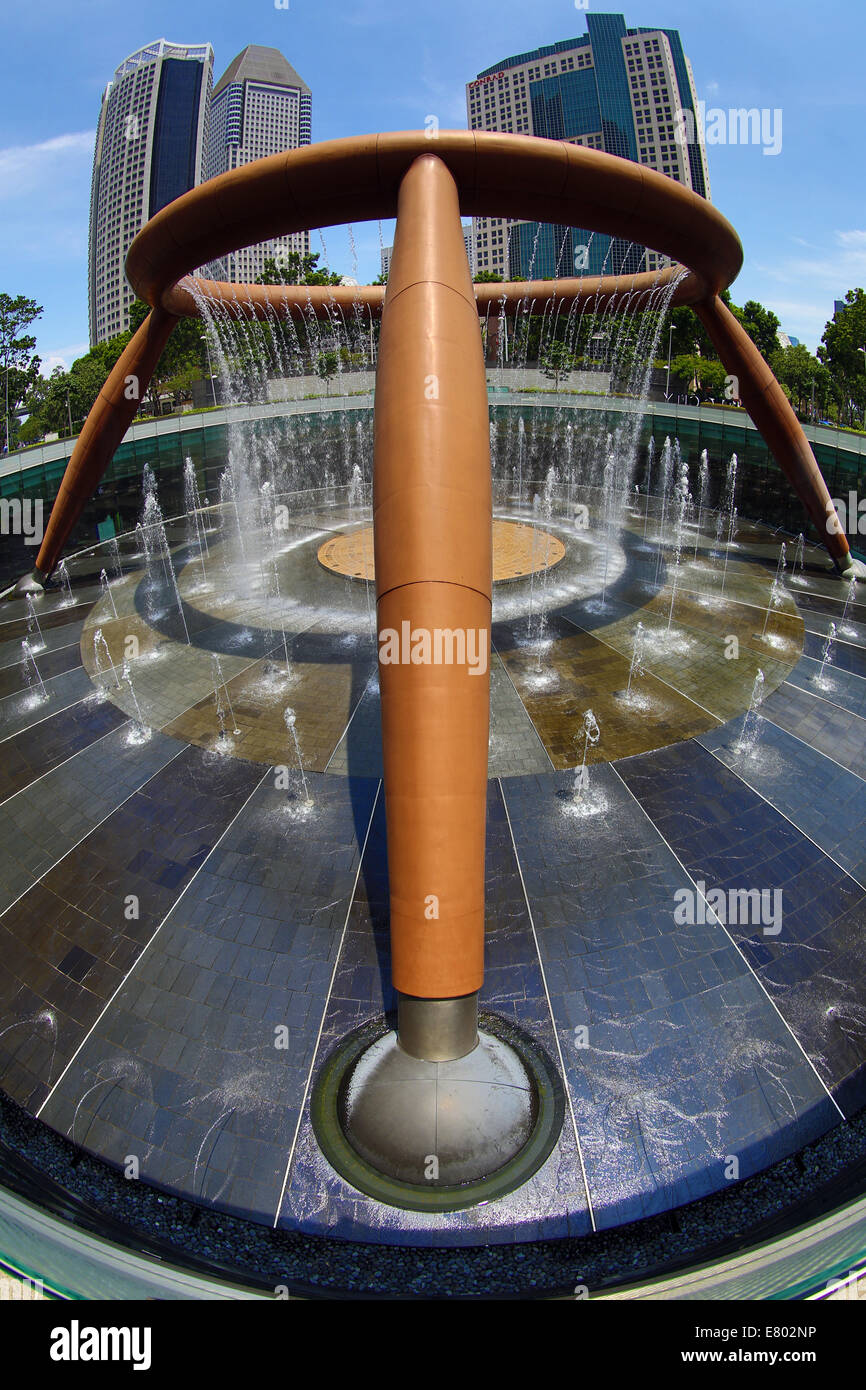 La fontana della ricchezza a Suntec City a Singapore, la Repubblica di Singapore, è il più grande del mondo di fontana Foto Stock
