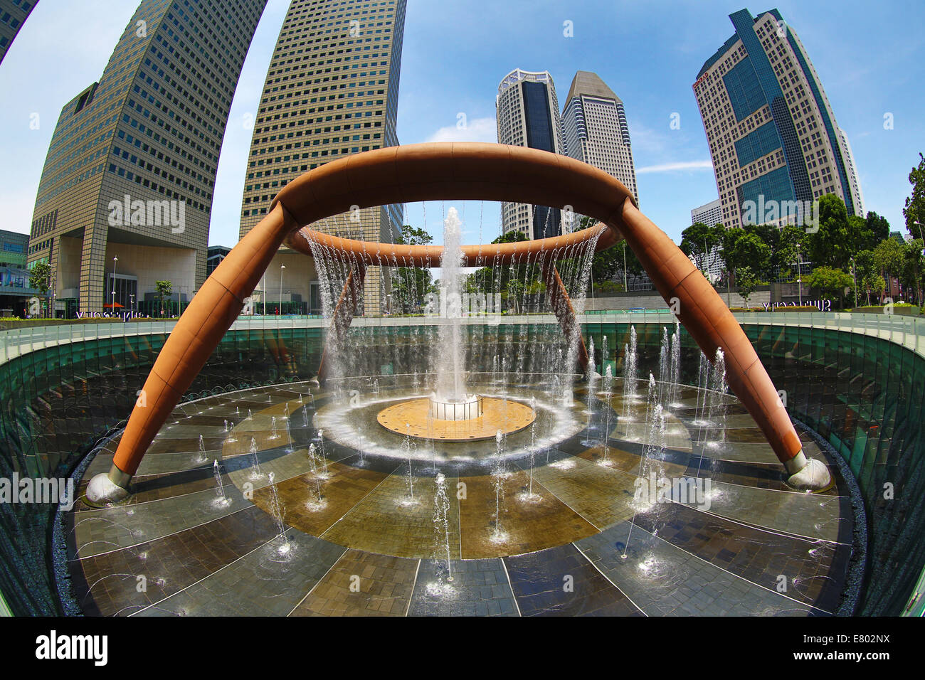 La fontana della ricchezza a Suntec City a Singapore, la Repubblica di Singapore, è il più grande del mondo di fontana Foto Stock