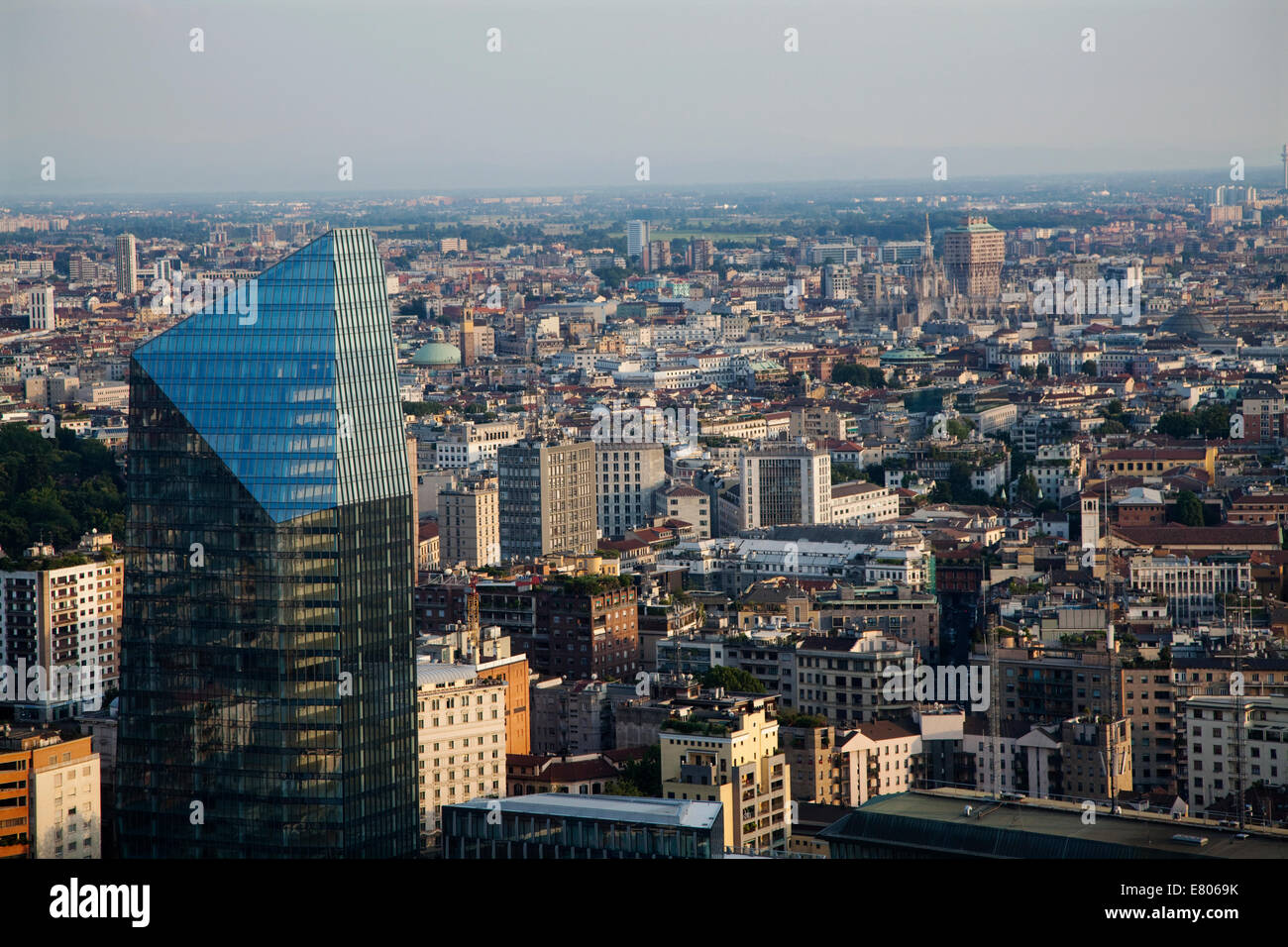 Vista da sopra a Milano, Italia Foto Stock