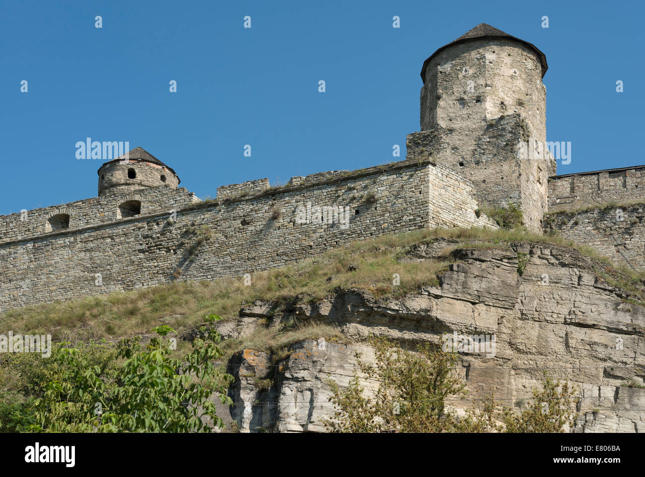 Castello di Kamyanets-Podilsky Foto Stock