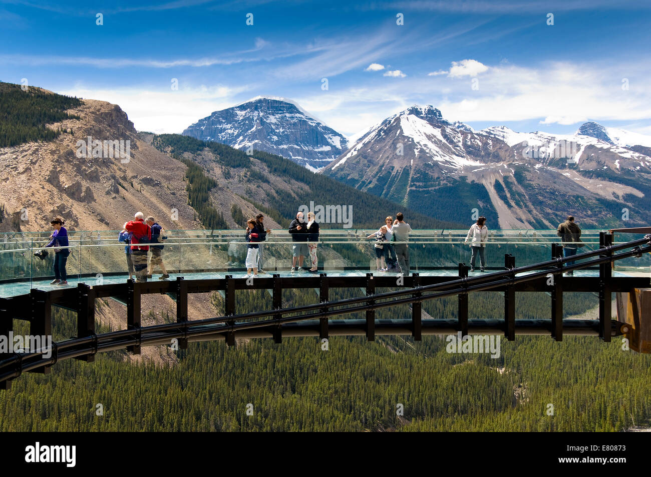 Skywalk ghiacciaio, il Parco Nazionale di Jasper, Alberta, Canada Foto Stock