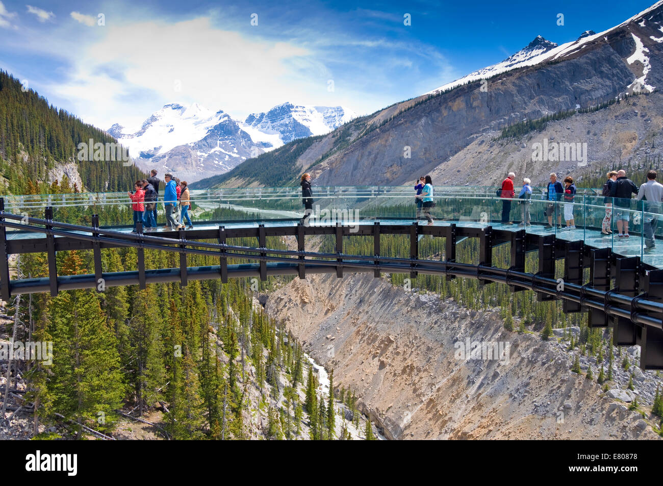 Skywalk ghiacciaio, il Parco Nazionale di Jasper, Alberta, Canada Foto Stock