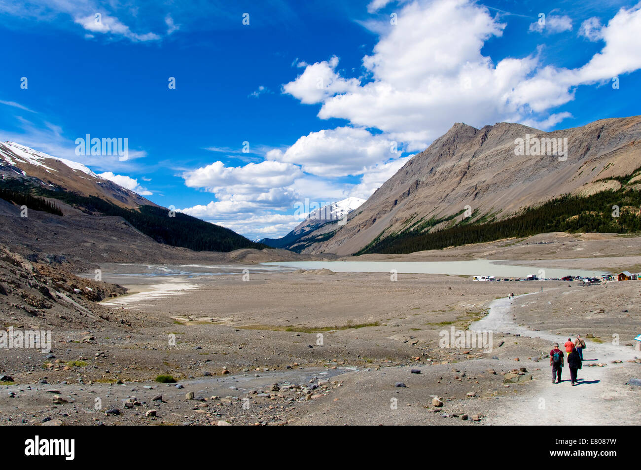 Il Columbia Icefield, Icefields Parkway, Banff, Alberta, Canada Foto Stock