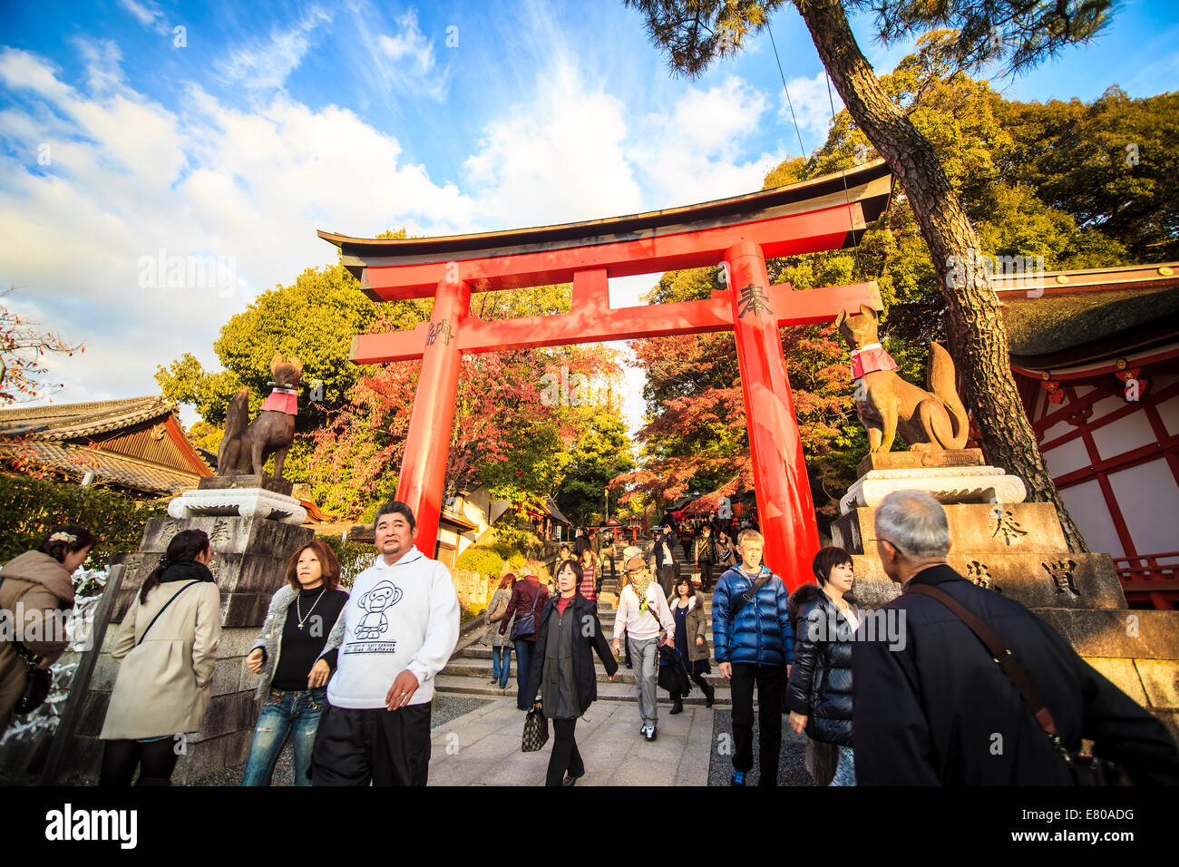 Kyoto, Giappone - 30 Giugno 2014: Fushimi Inari Taisha a Kyoto, Giappone Foto Stock