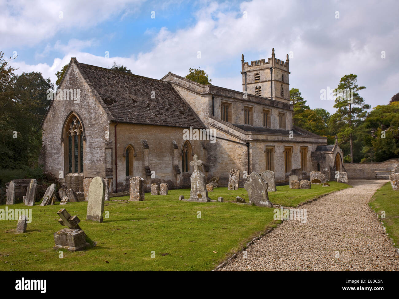 St Marys Chiesa, Great Barrington, Gloucestershire, Inghilterra Foto Stock