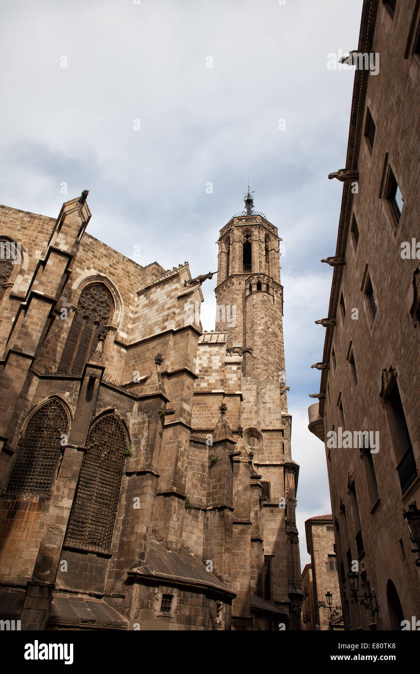 La cattedrale di Barcellona architettura gotica in Catalogna, Spagna. Foto Stock