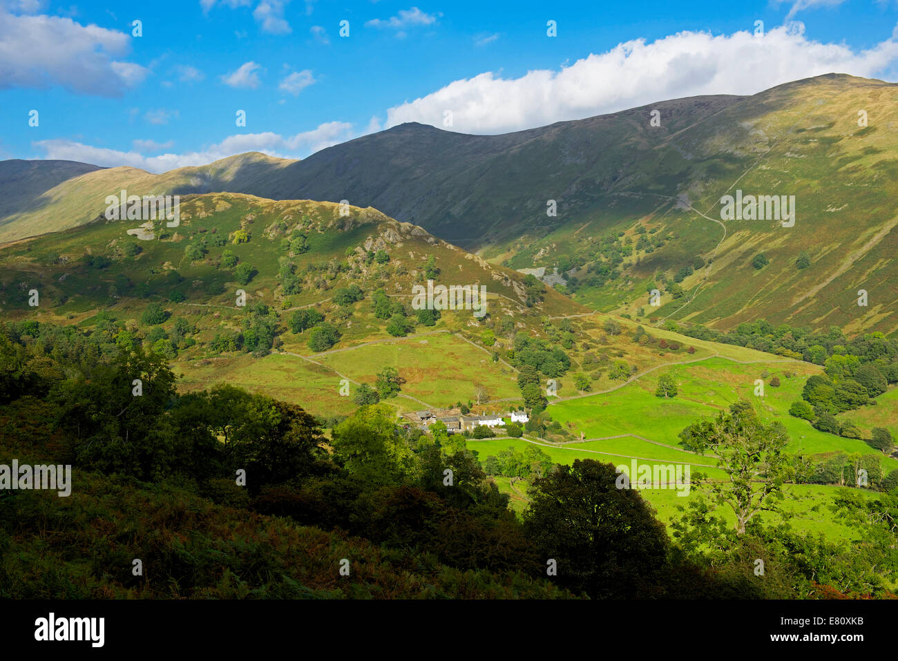 Troutbeck Park Farm, nella valle di Troutbeck, Parco Nazionale del Distretto dei Laghi, Cumbria, England Regno Unito Foto Stock