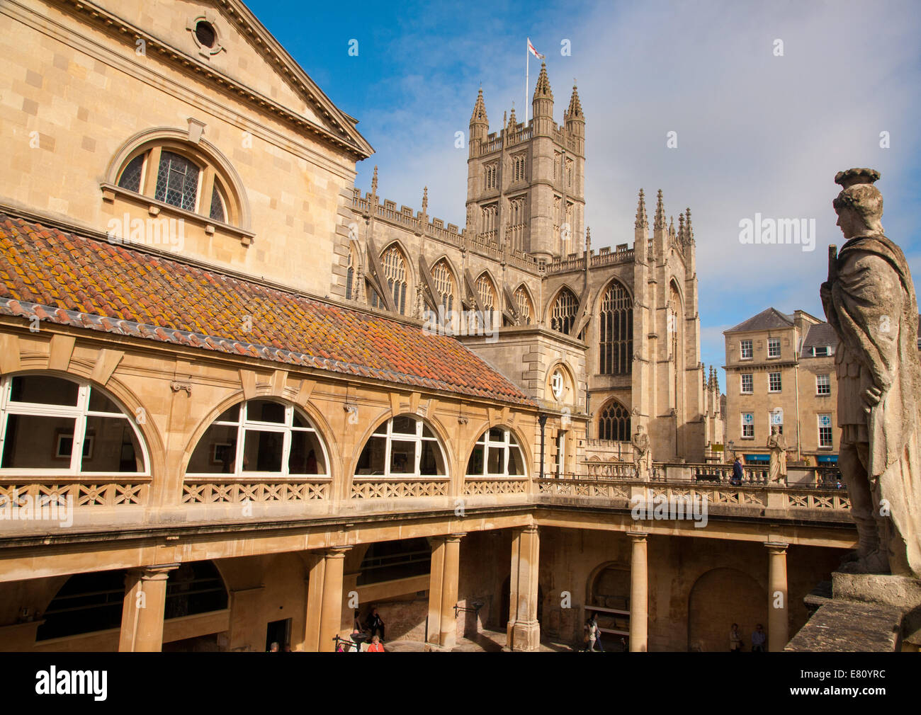 I bagni romani, la grande vasca da bagno, solo le sorgenti calde nel Regno Unito, Bath city centre north east Somerset England Regno Unito GB EU Europe Foto Stock