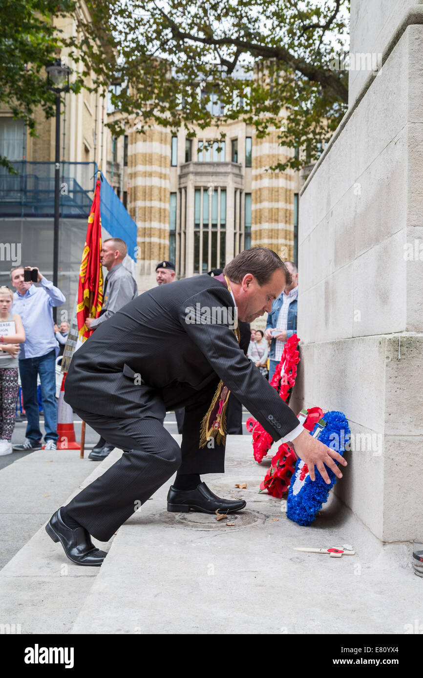 Londra, Regno Unito. Il 27 settembre, 2014. Signore Carson memorial parade marzo attraverso il centro di Londra 2014 Credit: Guy Corbishley/Alamy Live News Foto Stock