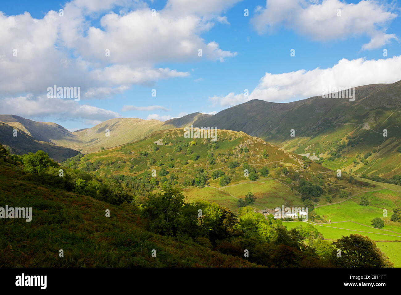Troutbeck Park Farm, nella valle di Troutbeck, Parco Nazionale del Distretto dei Laghi, Cumbria, England Regno Unito Foto Stock